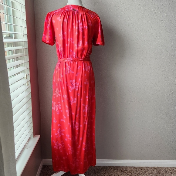 Billabong Red Pink Wrap Slit Sundress S - Picture 4 of 12